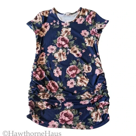 C'EST LA VIE Maternity Floral Stretch Dress Size XL Butter Soft Cocktail Dress - Picture 1 of 6